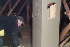 Nataženi komínu do lepidla